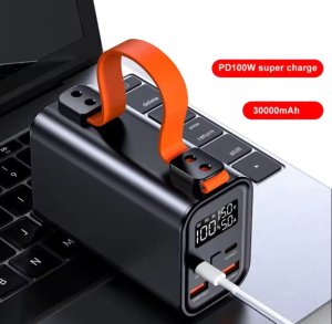 POWERBANK 100W SUPER SZYBKIE ŁADOWANIE 30000mAh AMPER WOLT DO LAPTOPA 2xPD 3