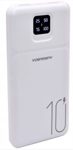 POWER BANK DENMEN BATERIA AWARYJNA 10000mAh BIAŁY DP38 USB + TYP-C 10