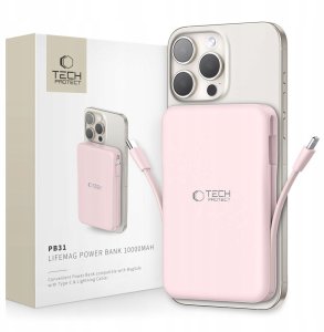 TECH-PROTECT PB31 LIFEMAG MAGSAFE POWER BANK 10000MAH PINK 1
