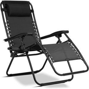 Leżak ogrodowy składany z poduszką Sofotel ChillWell czarny 2