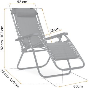 Leżak ogrodowy składany z poduszką Sofotel ChillWell czarny 4