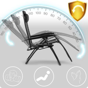 Leżak ogrodowy składany z poduszką Sofotel ChillWell czarny 8