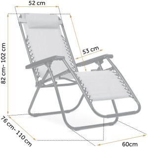 Leżak ogrodowy składany z poduszką Sofotel ChillWell szary 3