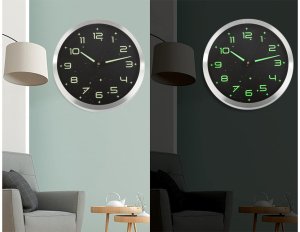 Verk Zegar ścienny fluorescencyjny duży cichy świecące cyfry gwiazdki 30cm 3