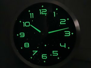 Verk Zegar ścienny fluorescencyjny duży cichy świecące cyfry gwiazdki 30cm 7