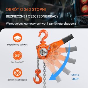 Wciągarka wyciągarka łańcuchowa ręczna 250 kg 2,8 m 5