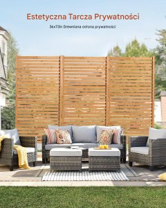 Vevor Drewniany Parawan 91x187 cm do Ogrodu 7