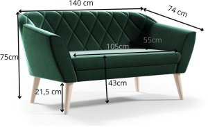 Sofello Sofa Skandynawska 2 osobowa GLORIA styl skandynawski manila 35 4