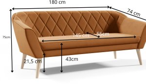 Scandi Home Style Sofa Skandynawska 3 osobowa GLORIA styl skandynawski manila 31 2