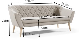 Sofa Skandynawska 3 osobowa GLORIA styl skand manila 02 3