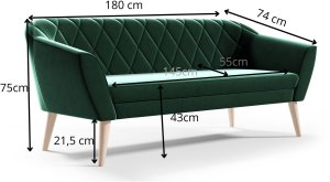 Sofa Skandynawska 3 osobowa GLORIA styl skand manila 35 3