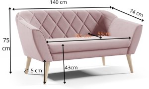 Sofello Sofa Skandynawska 2 osobowa GLORIA styl skandynawski manila 09 3