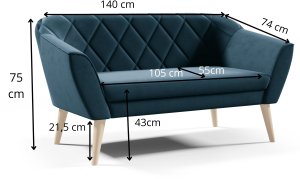 Sofello Sofa Skandynawska 2 osobowa GLORIA styl skandynawski manila 25 3