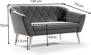 Sofello Sofa Skandynawska 2 osobowa GLORIA styl skand riviera 91 4
