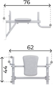 Małpiszon Drabinka gimnastyczna Trick Plus zestaw 6w1 metal czarny 120kg 18