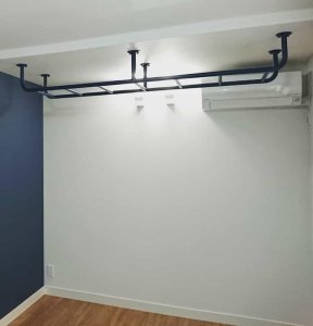 Drabinka gimnastyczna sufitowa SLIM szara | metalowa | 200x40 cm | 100 kg 11