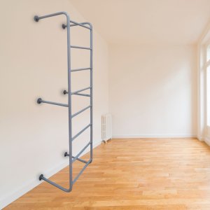 Drabinka gimnastyczna sufitowa SLIM czarna | metalowa | 200x40 cm | 100 kg 12