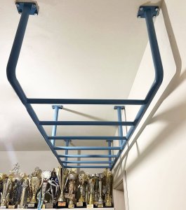 Drabinka gimnastyczna sufitowa SLIM czarna | metalowa | 200x40 cm | 100 kg 4