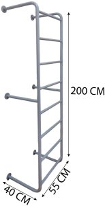 Drabinka gimnastyczna sufitowa SLIM czarna | metalowa | 200x40 cm | 100 kg 7