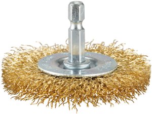 WIRE WHEEL BRUSH (BRASS COATED) 1