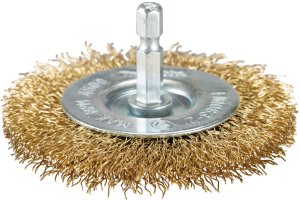 WIRE WHEEL BRUSH (BRASS COATED) 1
