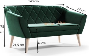 Sofello Sofa Skandynawska 2 osobowa GLORIA styl skand riviera 38 4