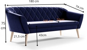 Sofa Skandynawska 3 osobowa GLORIA styl skand riviera 81 4