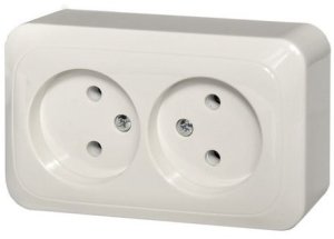 DOUBLE SOCKET WHITE PKL10-009 LIREGUS 1