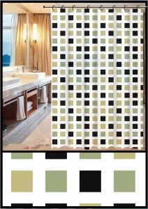 SHOWER CURTAIN ZHY074-1 180X180CM 1