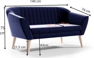 Sofello Sofa Skandynawska 2 osobowa GLORIA styl skand riviera 81 4