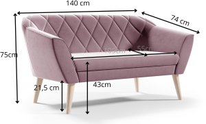 Sofello Sofa Skandynawska 2 osobowa GLORIA styl skand riviera 62 4