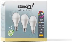 LED BULBS A60 13W E27 1521LM 2700K 3PCS 2