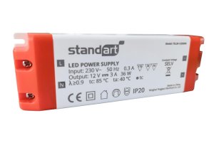 POWER ADAPTER LED 36W 3A 12V DC IP20 1