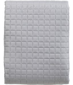BEDSPREAD MICRO 220X220 CM SQUARES GREY 1