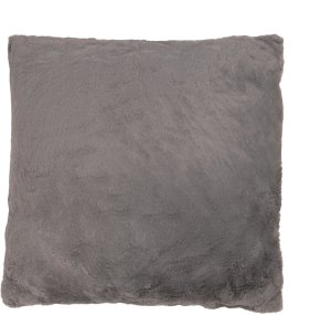 FUR PILLOW 45X45 ZIPPER 320G D.GREY 1