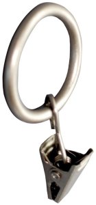 CURTAIN RINGS W CUR CLIPS SILV D19 10UNI 1