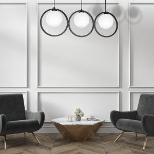 PENDANT LIGHT KONYA 3XE14 BLACK/WHITE 1