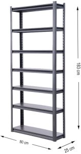 STORAGE SHELF 183X80X25CM 50KG 1