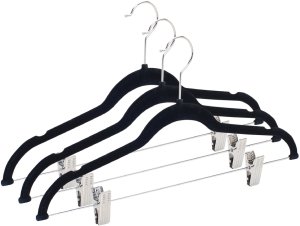 VELVET HANGER CLIPS BLACK LSV023 3PCS 1