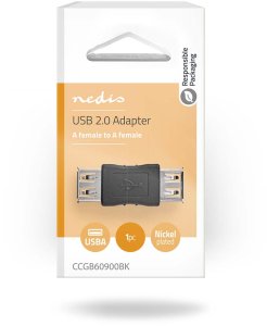USB 2.0 ADAPTER AFEMALE-AFEMALE BLACK 3