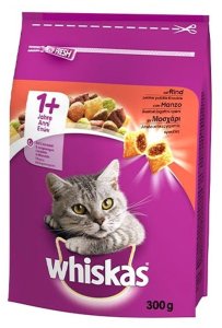 CAT FOOD DRY WHISKA ADULT WITH BEEF 300G 2