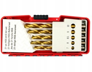 21PCS TITANIUM COATED HSS DRILL BIT SET 8