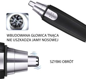 Trymer do nosa, uszu, brwi, zarostu Micro Shave z obrotową głowicą 360 4