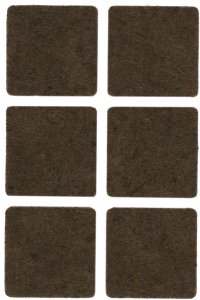 FELT PADS D30X30 BROWN 6PCS 1