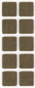 FELT PADS D20X20 BROWN 10PCS 1