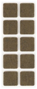 FELT PADS D20X20 BROWN 10PCS 2