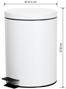 TRASH BIN PEDAL WHITE T-Y0112M 12 L OKKO 2