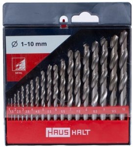 HSS TWIST DRILL SET 19PCS WHITE 1-10MM 1