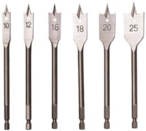 FLAT WOOD DRILL SET TIN 6PCS 10-25MM 6