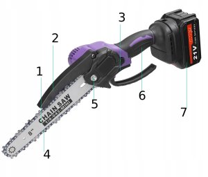 Piła Łańcuchowa 8 cali PILARKA AKUMULATOROWA 2xAKU 6